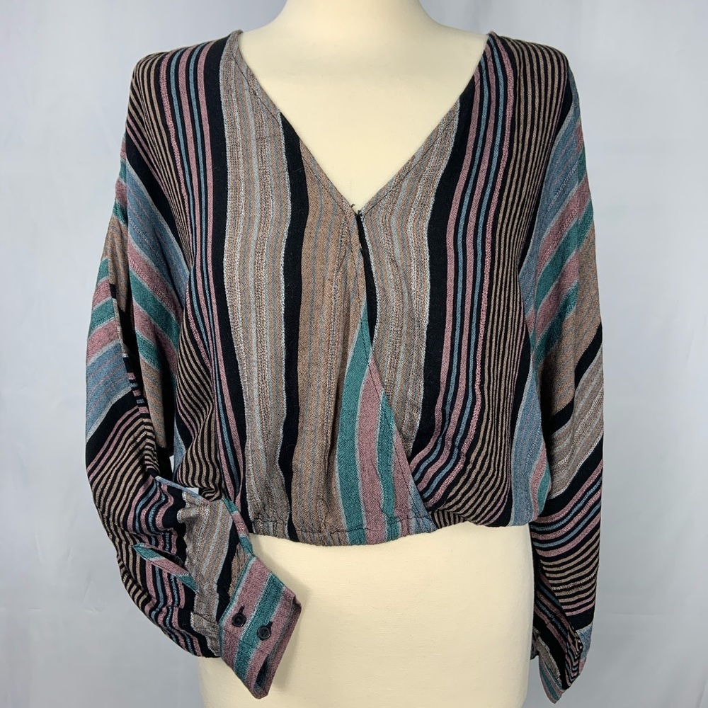 American Eagle Multicolored Striped Blouse